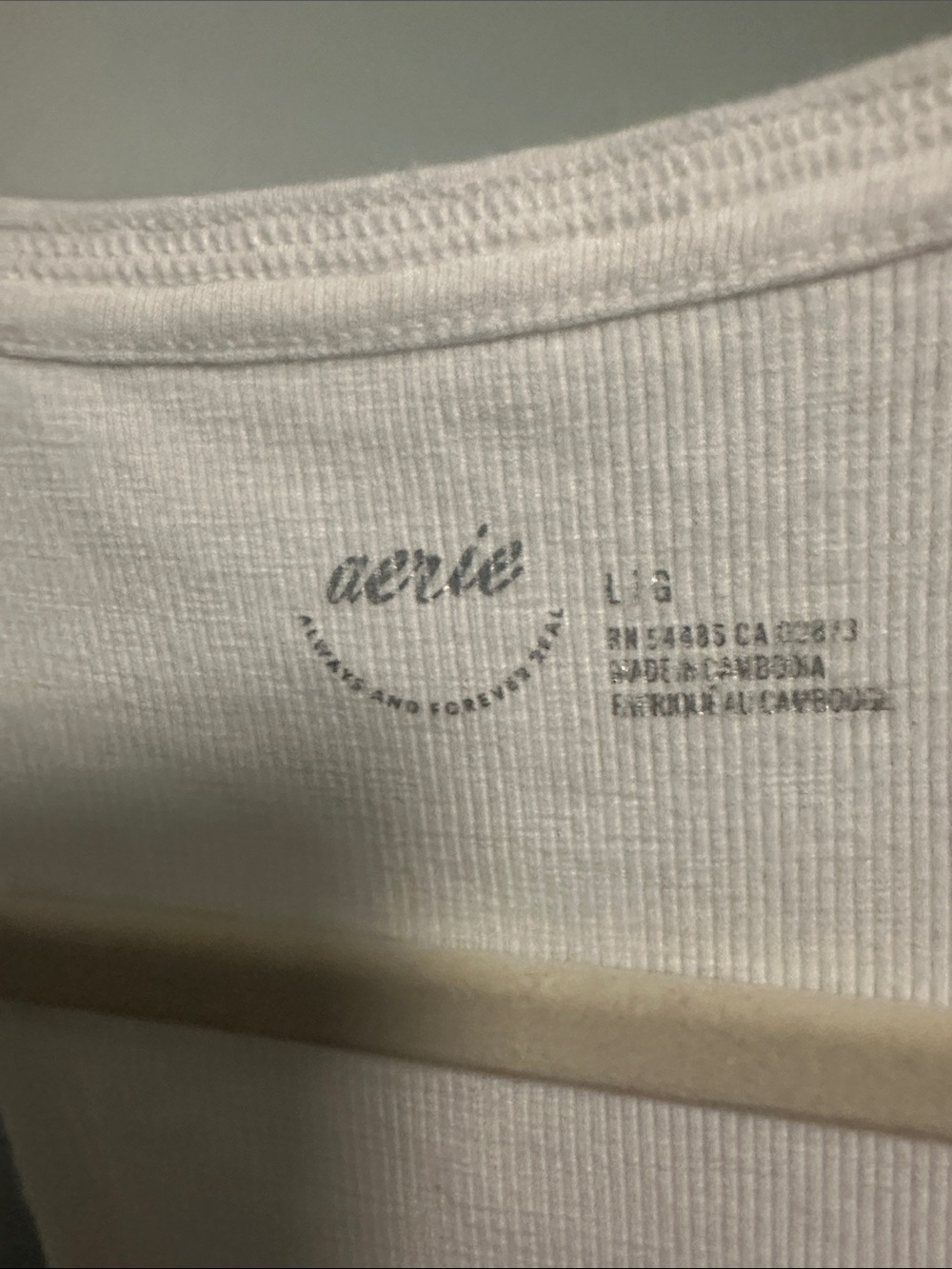 aerie White Ribbed Button-Front Tank - Picture 2 of 4